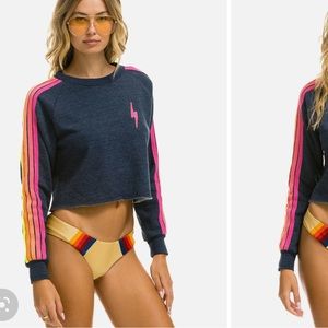 Aviator nation crop top sweater